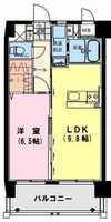 【K】サンモール北小路（1LDK）の間取り図