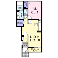 【大東建託】レジデンス  カワシマ（1階）の間取り図