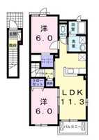 【大東建託】ダイバーⅡ号館(2階)の間取り図