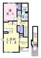 【大東建託】カルテットⅡ（2階）の間取り図