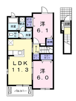 プリムローズN　A棟（2階）の間取り図