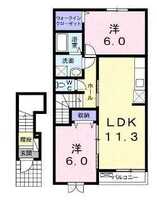 【大東建託】プリムローズ　K（2階）の間取り図