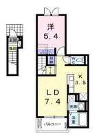 【大東建託】メゾネットキャトル（2階）の間取り図