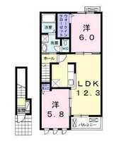 【大東建託】モルト　ピエーノⅡ（2階）の間取り図