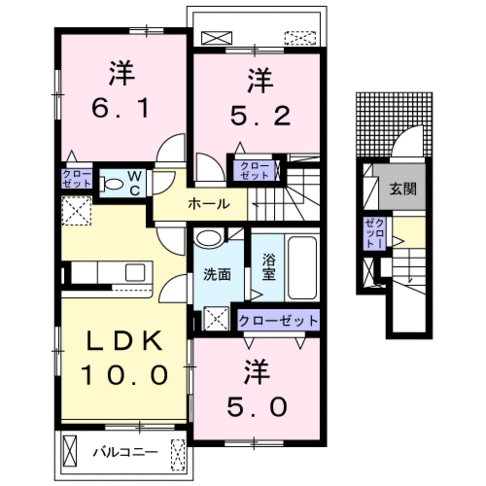 ラ・フルール　S（2階）201、202、203、204、205号室