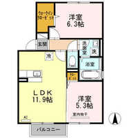 【D】サニーコートＪ　Ａ棟（2階）の間取り図