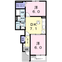 【大東建託】プリムローズ　K（1階）の間取り図