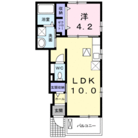 【大東建託】ラコルト B(1階)の間取り図