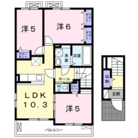 【大東建託】カルテットⅢ（2階）の間取り図