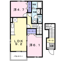 【大東建託】グランツ・昭和A（2階）の間取り図