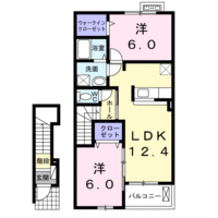 【大東建託】サウスウエーⅡ（2階）の間取り図