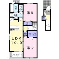 【大東建託】Vent・Vert　Ⅳ（2階）の間取り図