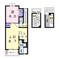 【大東建託】レジェンド春日（3階）の間取り図