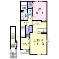 【大東建託】プリムローズ　HAL（2階）の間取り図