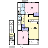 【大東建託】グレイスリバー　T・M（2階）の間取り図