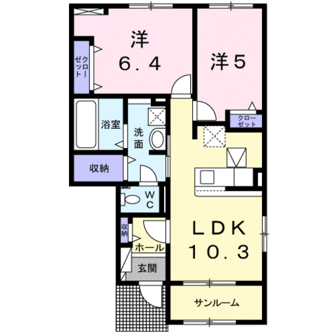 【大東建託】ベル　ソレイユ　B（1階）101号室
