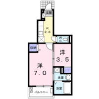 【大東建託】グランブルー（1階）の間取り図