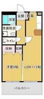 【U】ザ　ブレナムコ―ト（1LDK）の間取り図