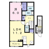 グラシオッソ　ブリッサ　K（2階）の間取り図