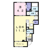 グラシオッソ　ブリッサ　K（1階）の間取り図