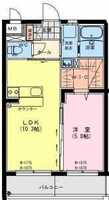 【K】ベイシティコート（1LDK）の間取り図