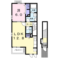 【大東建託】サンシャイン多々良B（2階）の間取り図