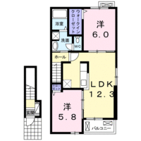 【大東建託】グランシャリオⅢ(2階)の間取り図