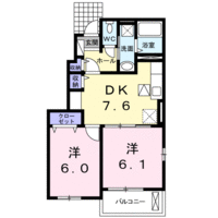 ゼファーしるく（1階）の間取り図