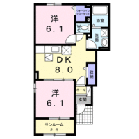 エレガンシア・デーアY（1階）の間取り図