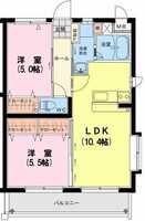 【K】エスペランサⅢ（2LDK）の間取り図