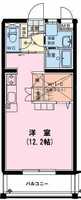 【K】ユーミー多々良A（ワンルーム）の間取り図