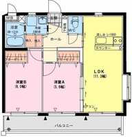 【K】サンシャインゴールド（2LDK）の間取り図