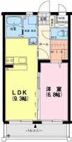 【K】エスペランサⅢ（1LDK）の間取り図