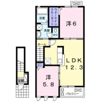 【大東建託】パールリバー　アイランド2号館（2階）の間取り図