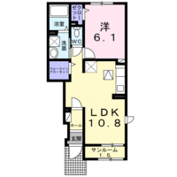 【大東建託】ラシュレR（1階）の間取り図
