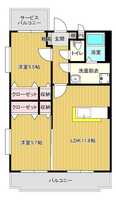 【U】サンクレール（２LDK）の間取り図