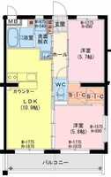 【K】メゾン　アバント（2LDK）の間取り図