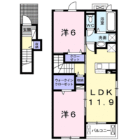 【大東建託】リンドール（2階）の間取り図