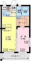 【K】ALBA　船頭町（1LDK）の間取り図