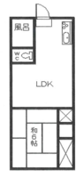 ◆無鹿コーポ（1LDK）の間取り図