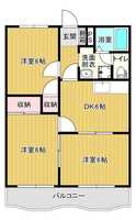 【U】ドリーム21（3DK）の間取り図