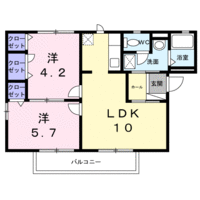 【大東建託】サンヴェールハイツ南（2階）の間取り図