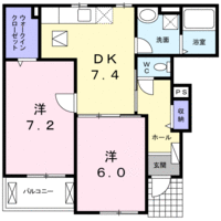 【大東建託】H・CANTIK　Ⅳ（1階）の間取り図
