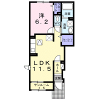 【大東建託】ローレルA（1階）の間取り図