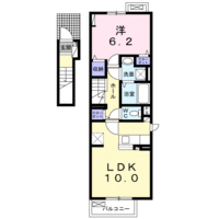 【大東建託】PLAINcerisier　B（2階）の間取り図