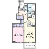 【大東建託】ハッピーメゾンⅧ　Ａ（1階）の間取り図