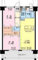 【K】延岡・北小路YMマンション（2LDK）の間取り図