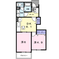 【大東建託】ピネストピア伊形（1階）の間取り図