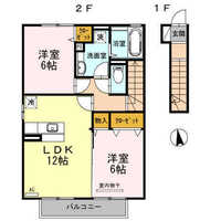 【D】ヴィラコートJ2（2階）の間取り図