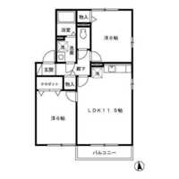 【D】FYふるしろ　B棟（1階）の間取り図